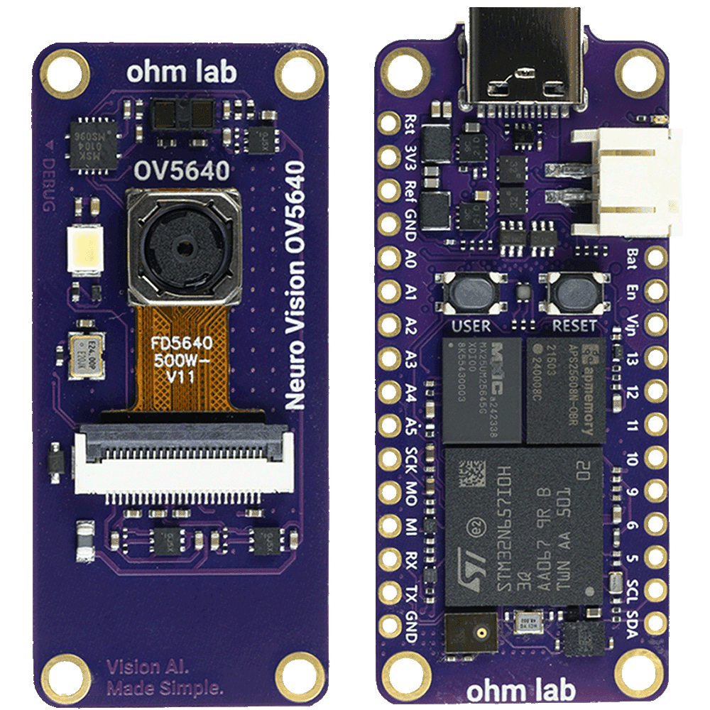 Neuro N6 Starter Kit: a Neuro N6 board and a Neuro Vision OV5640 module